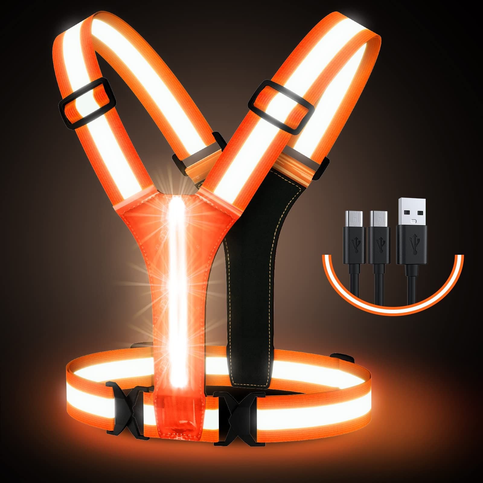 Led Light Up Running Vest Reflective For Walking At Night; High ...