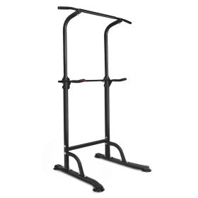 Power Tower Exercise Parallel Bar Pull-Up Bar (Color: Black)